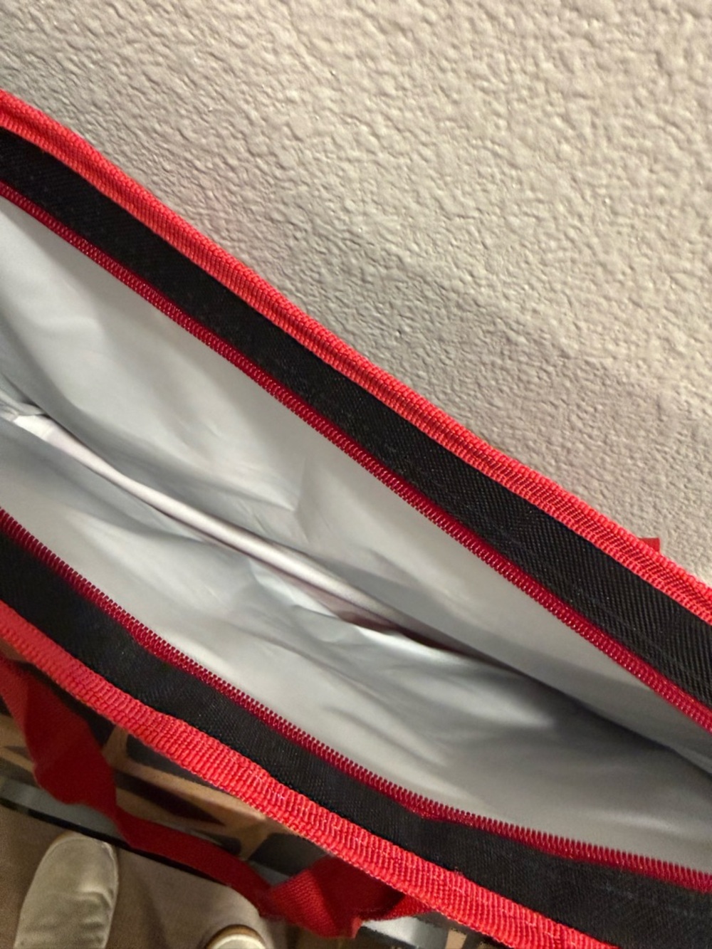 Trader Joe's Black and Red Canvas insulated Tote Bag - Picture 3 of 4